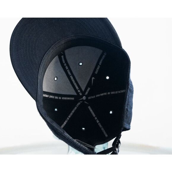 Nike True Air Snapback Strapback‎ Hat Cap in Leather Wool Black - Picture 10 of 11